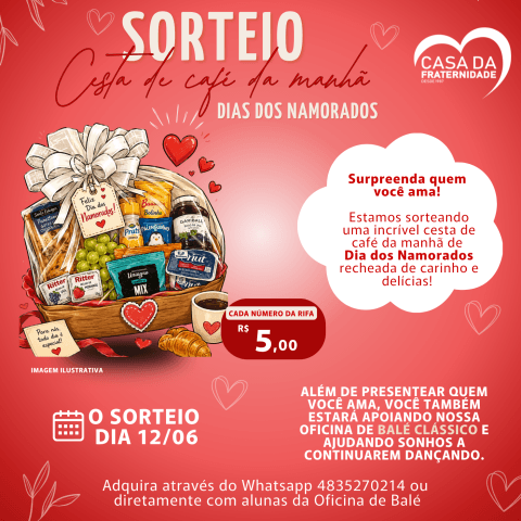 Cesta Café da Manhã de Dia dos Namorados